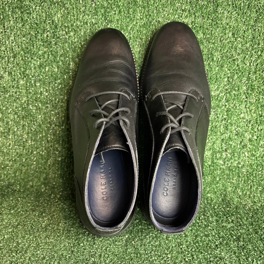 Cole Haan Grand OS Chukka Leather Lace Up Comfort Ankle Boot Black Mens 8.5 M